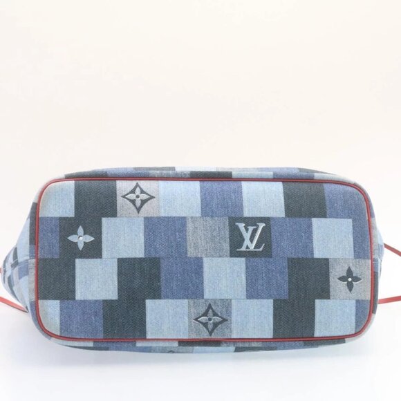 LOUIS VUITTON Monogram Denim Neverfull MM Tote Bag Blue M44981 LV Auth 22325S - Picture 5 of 16